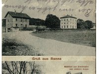 Gru� aus Ranna  Das Bild zeigt den Bahnhof Ranna und den Gasthof zur Eisenbahn von Johann Adam (ca. 1916) Photographie v. Schindeler - Pegnitz https://www.nordbayern.de/region/pegnitz/als-fotograf-hier-und-dann-kurz-in-new-york-1.4623550