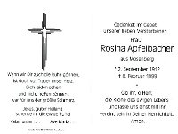 Apfelbacher Rosina - 02.09.1912 - 08.02.1999 SB