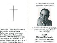 Bartesch Samuel 10.10.1925-31.07.1987 SB