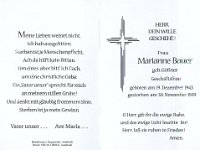 Bauer Marianne geb Goessner 19.12.1943-30.11.1999