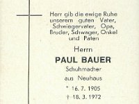 Bauer Paul 16.07.1905-18.03.1972