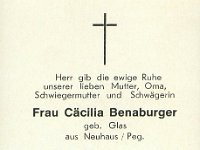 Benaburger Caecilia geb Glas 18.10.1900-05.06.1973