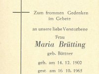 Br�tting Maria geb Buettner 14.12.1902-16.10.1965