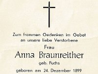 Braunriether Anna geb. Fuchs 24.12.1899-06.02.1993 SB
