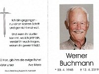 Buchmann Werner 20.04.1948 - 12.04.2019