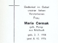 Cermak Maria geb Pemp 02.07.1928-08.10.1976
