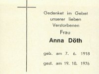 D�th Anna 07.06.1918-19.10.1976