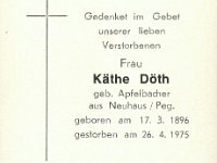D�th Kaethe geb Apfelbacher 17.03.1896-26.04.1975