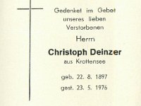 Deinzer Christoph 22.08.1897.23.05.1976