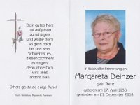 Deinzer Margareta geb. Trenz 1704.1938-21.09.2018 SB