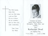 Deml Katharina 03.12.1936-20.11.1988
