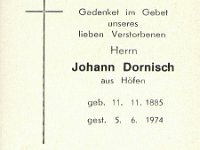 Dornisch Johann 11.11.1885-05.05.1974