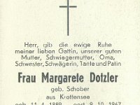 Dotzler Margarete geb Schober 11.04.1889-09.10.1967
