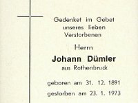 Duemler Johann 31.12.1891-23.01.1973
