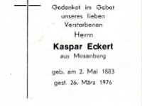 Eckert Kaspar - 02.05.1883 - 26.03.1976 SB