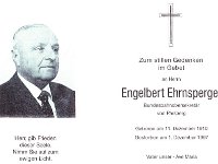 Ehrnsberger Engelbert 11.12.1910 - 1.12.1997