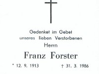 Forster Franz 12.09.1913-31.03.1986