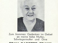 Frank Babette geb Proels 05.11.1886-31.0.1971