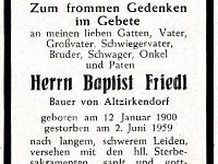 Fried Baptist 12.01.1900 - 02.06.1959 SB
