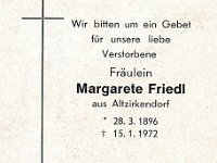 Friedl Margarete 28.03.1896 - 15.01.1972