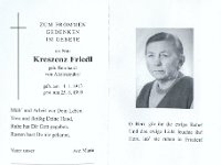 Friedl Kreszenz geb Bernhardt 04.01.1913-25.08.1999