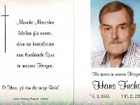 Fuchs Hans 09.03.1945 - 10.02.2020