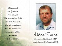 Fuchs Hans 20.08.1954 - 31.01.2013