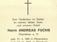 Fuchs Andreas 21.04.1885-12.11.1971