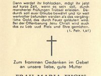 Fuchs Maria geb Wolfinger 08.12.1906-08.12.1969