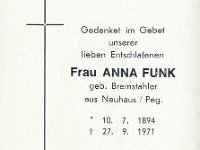 Funk Anna geb Bremstahler 10.01.1894-27.09.1971