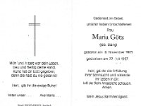 G�tz Maria geb. Stangl 08.11.1905-22.07.1997 SB