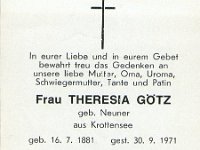 G�tz Theresia geb Neuner 16.07.1881-30.09.1971