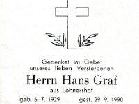 Graf Hans 06.07.1929 - 29.09.1990