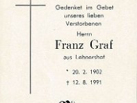Graf Franz geb. 20.02.1902 - 12.08.1991 SB