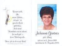 Guentner Johanna geb Lang 11.01.1949-18.12.2008