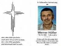 H�fler Werner 18.10.1954 - 29.06.2012