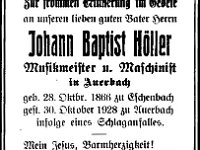 H�ller Baptist 28.10.1866-30.10.1928