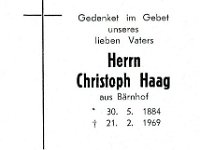 Haag Christopf 30.05.1884 - 21.02.1969