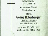 Haberberger Georg 10.07.1921-13.03.1968