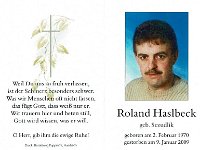 Haslbeck Roland geb. Sczudlik 02.02.1970 - 09.01.2009 SB