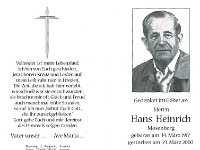 Heinrich Hans 14.03.1917 - 23.03.2000 SB