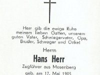 Herr Hans 17.05.1905-23.10.1970