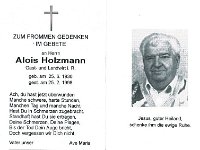 Holzmann Alois 25.06.1930 - 25.02.1998 SB