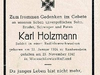 Holzmann Karl 23.01.1924 - 23.11.1943 SB