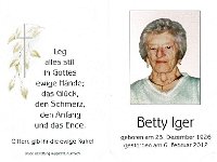Iger Betty - 23.12.1926 - 06.02.2012 SB