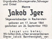 Iger Jakob 17.01.1864-26.09.1953