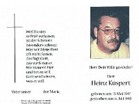 K�spert Heinz 13.05.1947 - 06.07.1998 SB