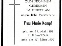 Kampf Marie 31.05.1891 - 15.03.1970