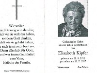 Kipfer Elisabeth 26.08.1910 - 19.07.1997