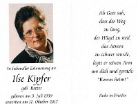 Kipfer Ilse geb. Retzer 03.07.1939 - 17.10.2017